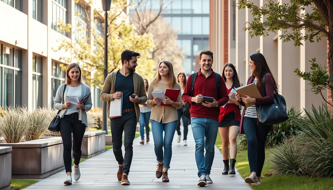 Student using learning strategies while studying